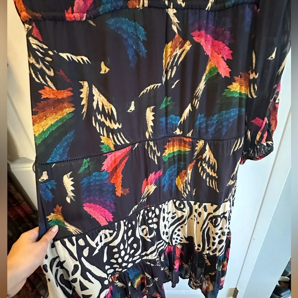 FARM Rio Black Multi-Color Printed Tiered Maxi Dress - Picture 9 of 14